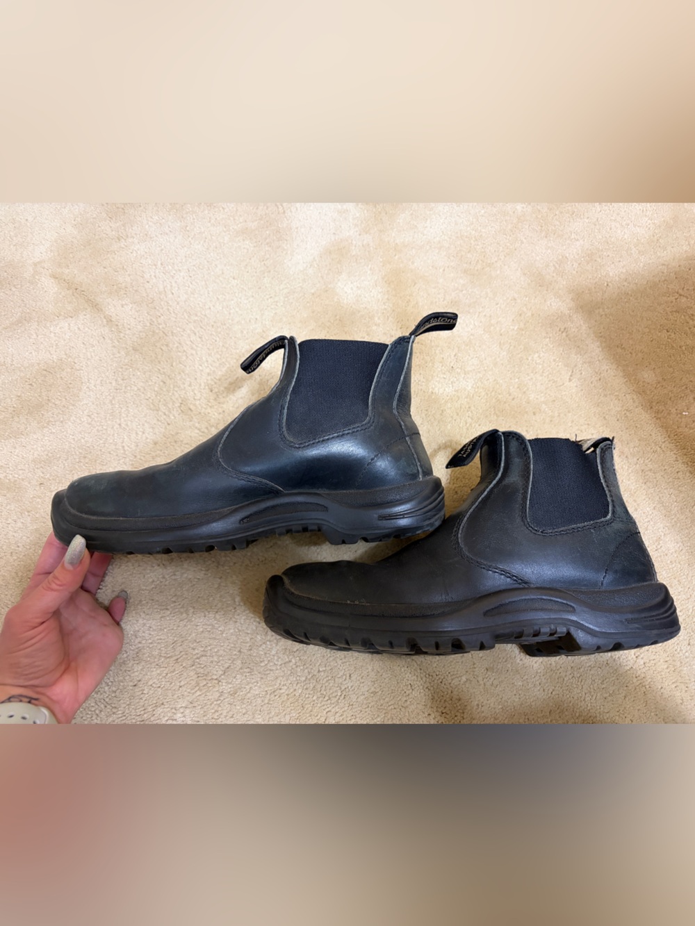 Blundstone unisex Black Leather Work Boots| Au/UK size 5